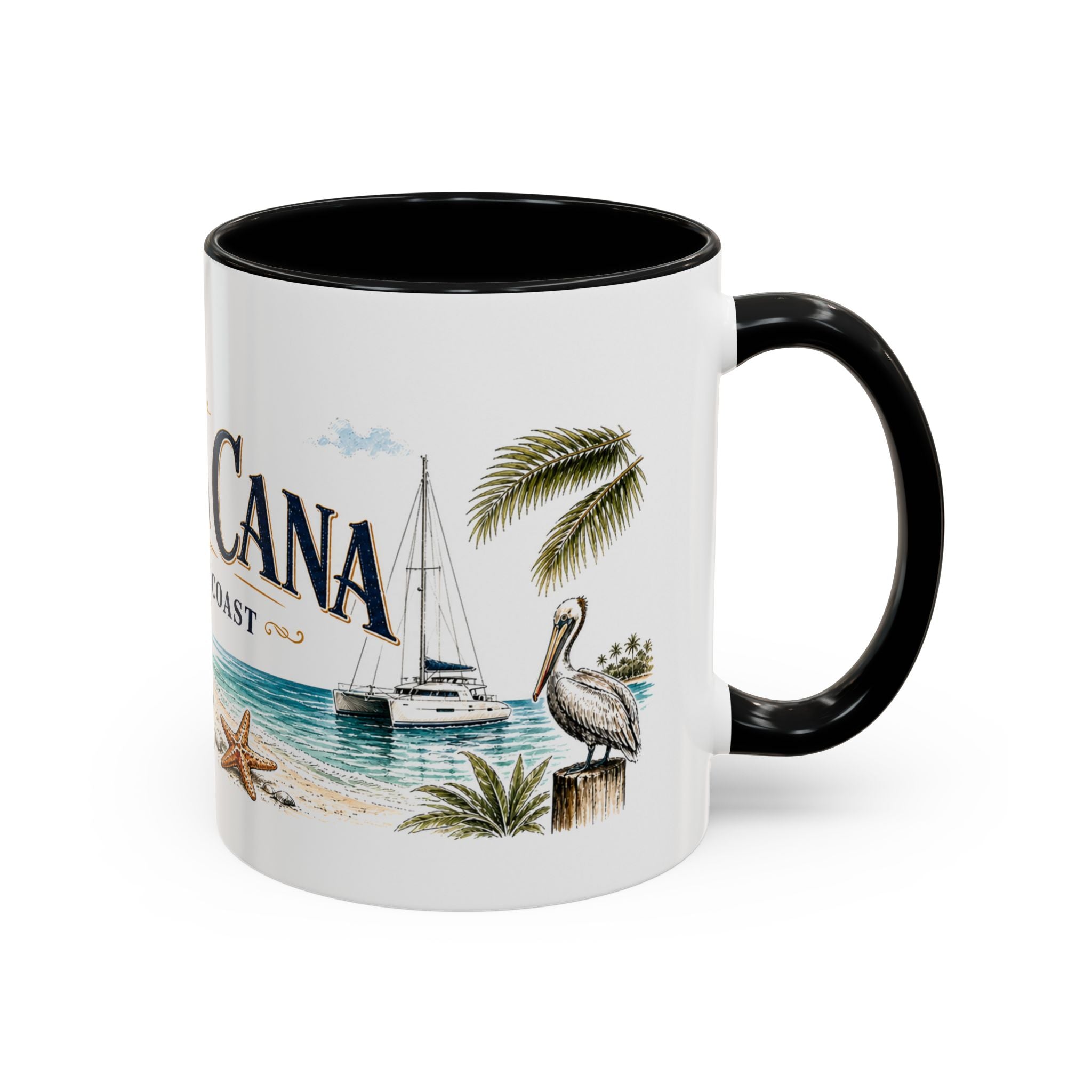 Punta Cana Coffee Mug | Dominican Republic Travel Souvenir | Vintage Illustrated City Gift | 11 oz 15 oz Accent Mug