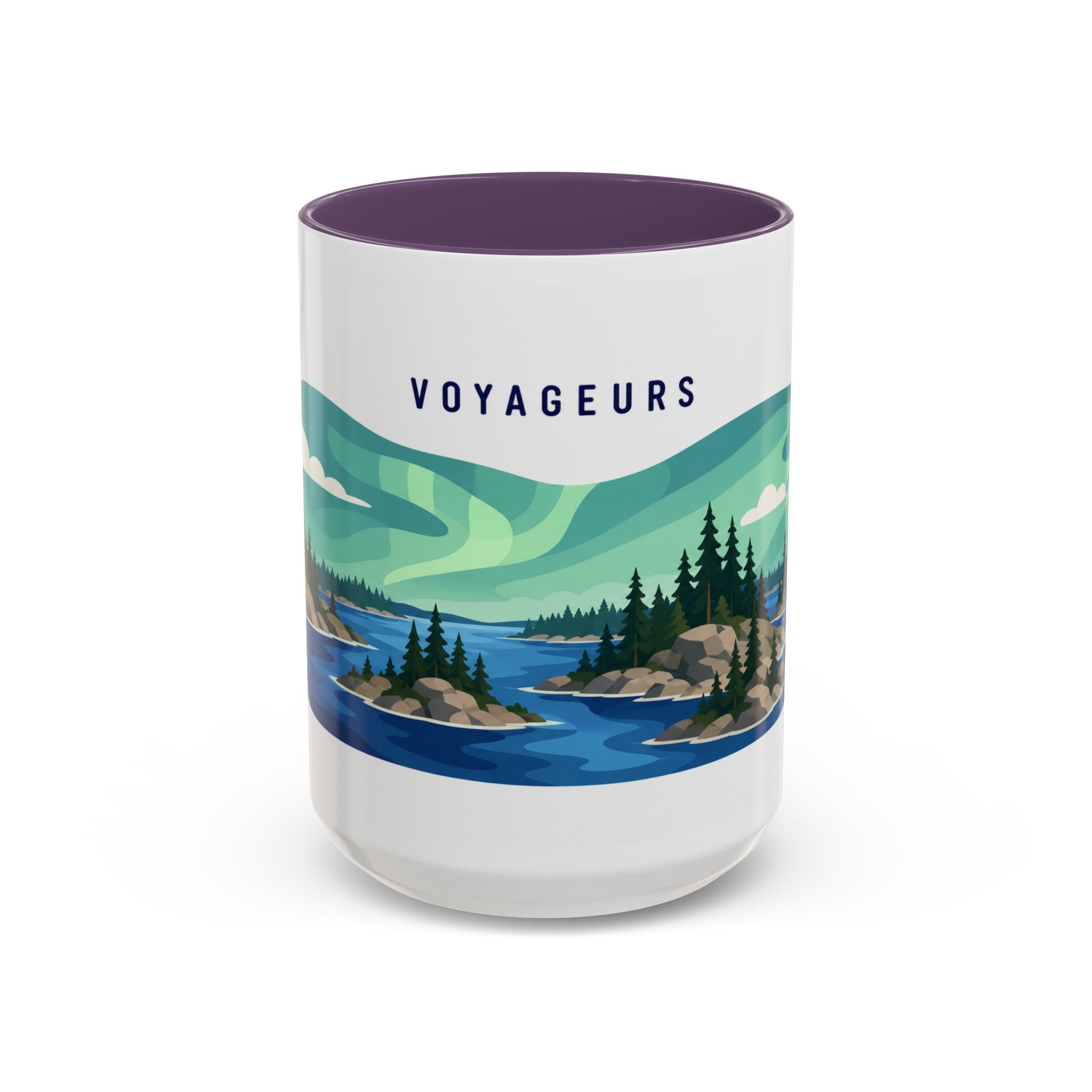 Voyageurs National Park Coffee Mug | Solid Color Block Park Souvenir | 11oz 15oz Accent Mug