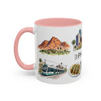 Phoenix Illustrated Travel Mug | City Souvenir Accent Coffee Mug | 11oz 15oz Ceramic Cup