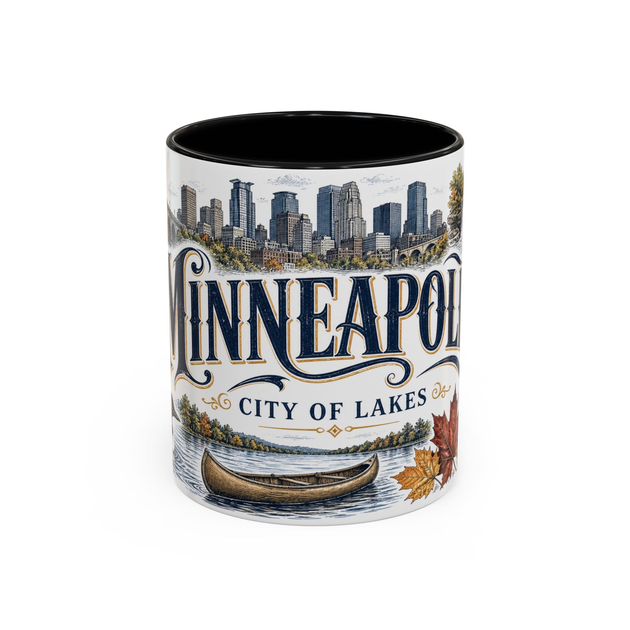 Minneapolis Coffee Mug | United States Travel Souvenir | Vintage Illustrated City Gift | 11 oz 15 oz Accent Mug