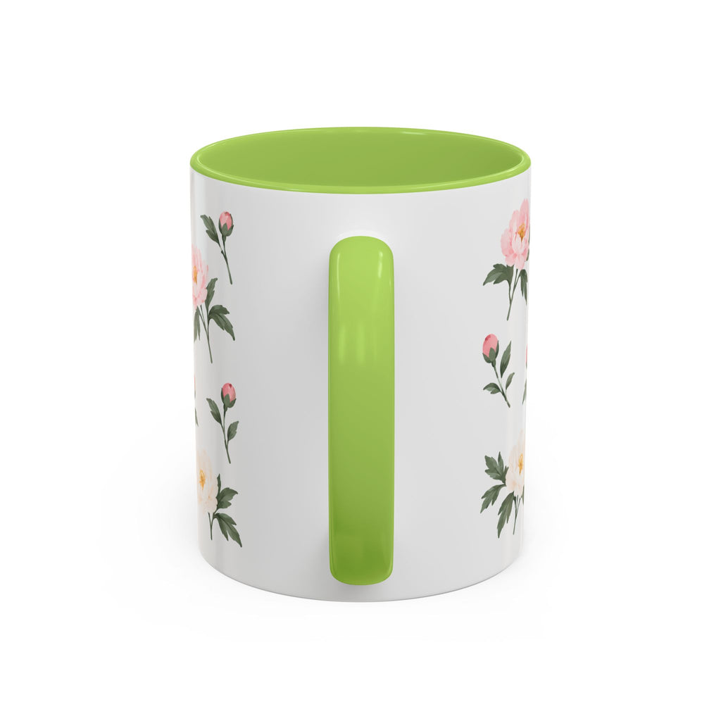 Indiana Peony Mug, State Flower Floral Coffee Cup, 11oz Botanical Gift