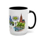 Frankfurt Illustrated Travel Mug | City Souvenir Accent Coffee Mug | 11oz 15oz Ceramic Cup