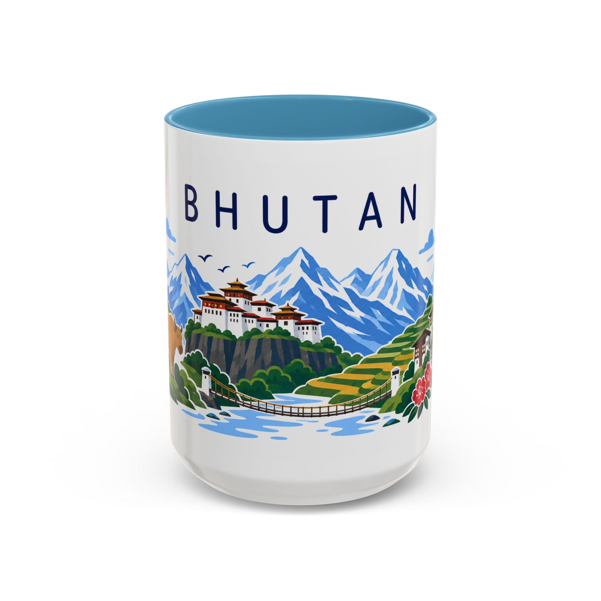 Bhutan Coffee Mug | Travel Souvenir Accent Mug | Country Gift Ceramic Cup 11oz 15oz