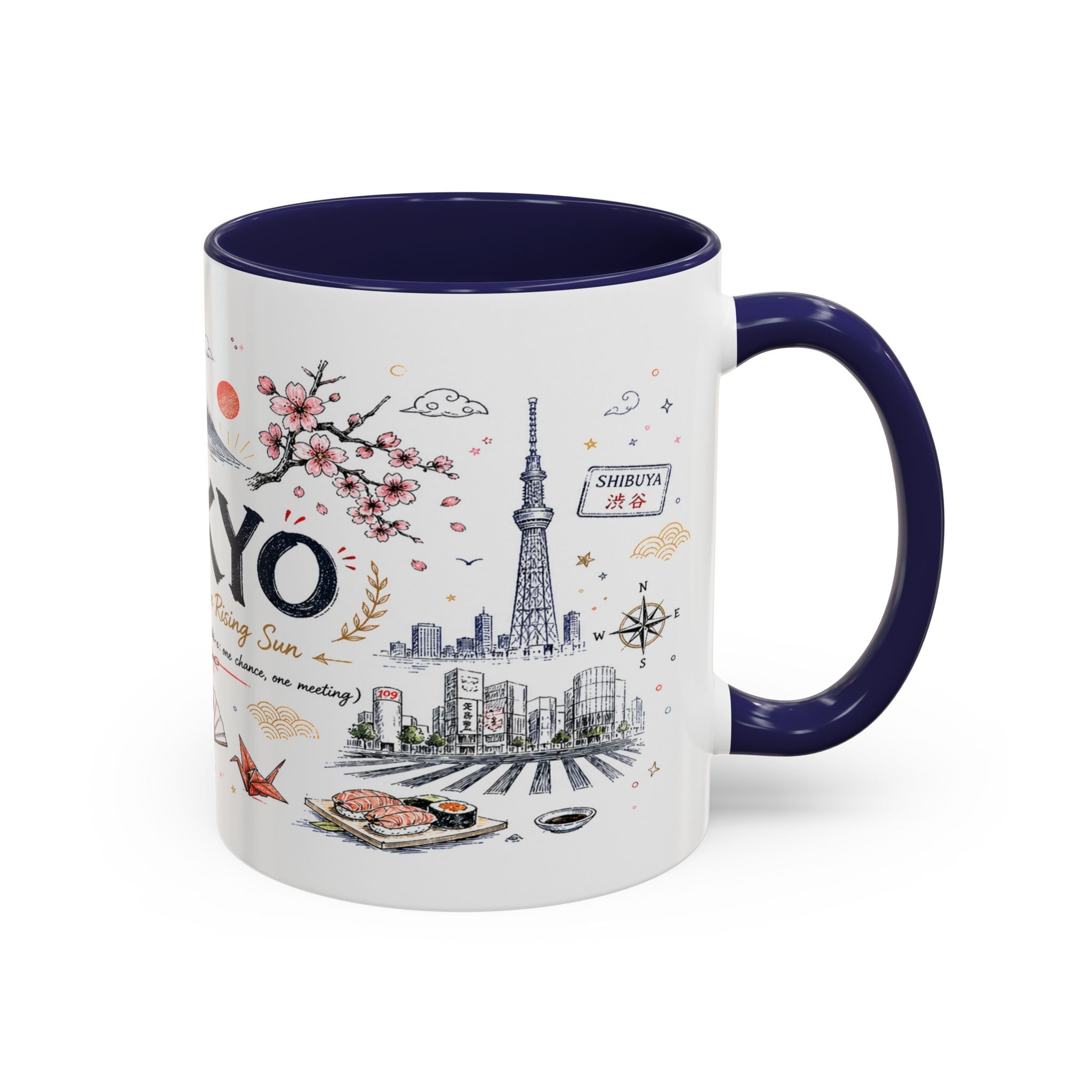 Tokyo Coffee Mug | Japan Souvenir Travel Gift | Accent Color Ceramic 11oz 15oz