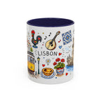 Lisbon Travel Mug | European City Souvenir Accent Coffee Mug | 11oz 15oz Ceramic Cup
