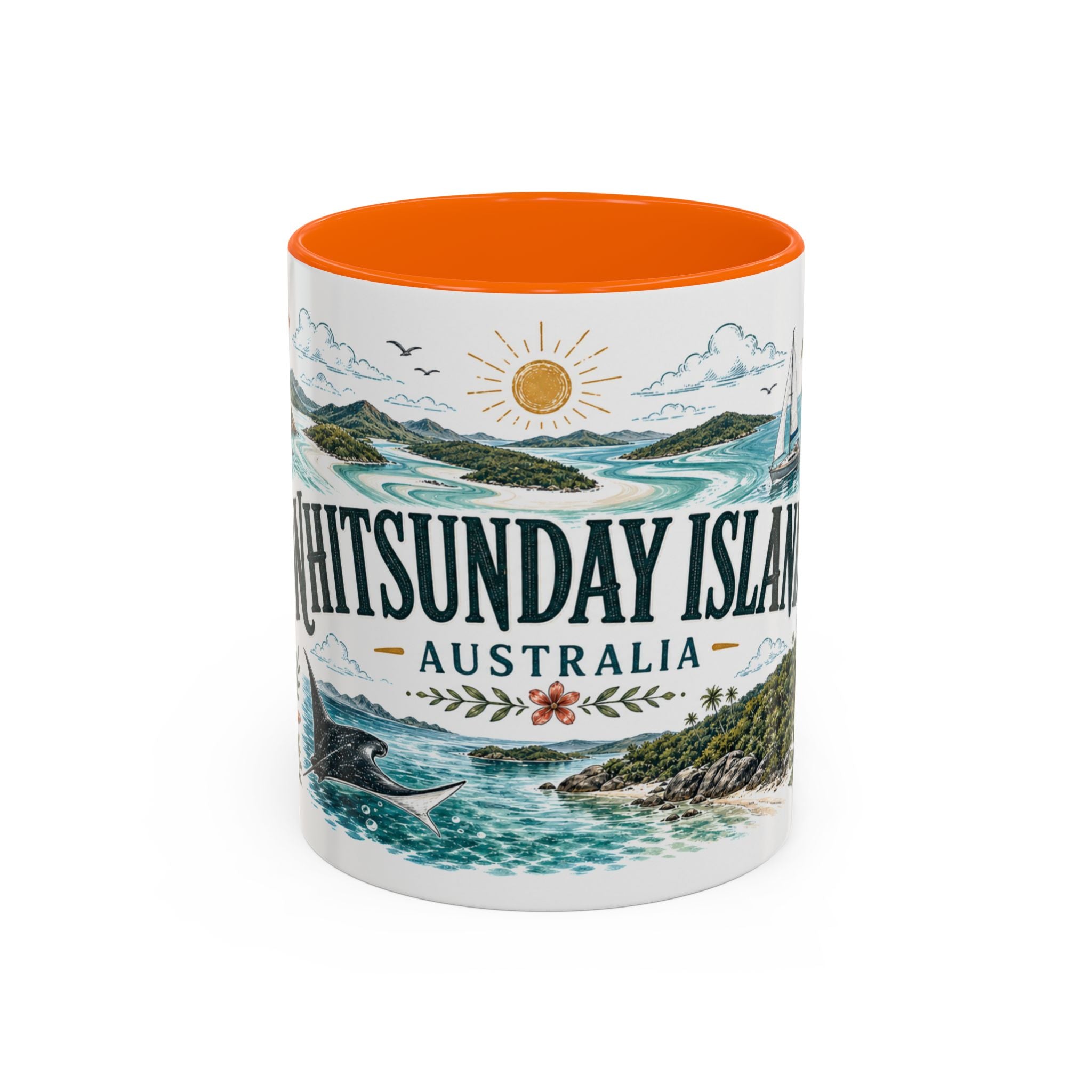 Whitsunday Islands Mug, Australia Travel Souvenir, Bucket List Gift, Accent Ceramic Coffee Mug 11oz 15oz