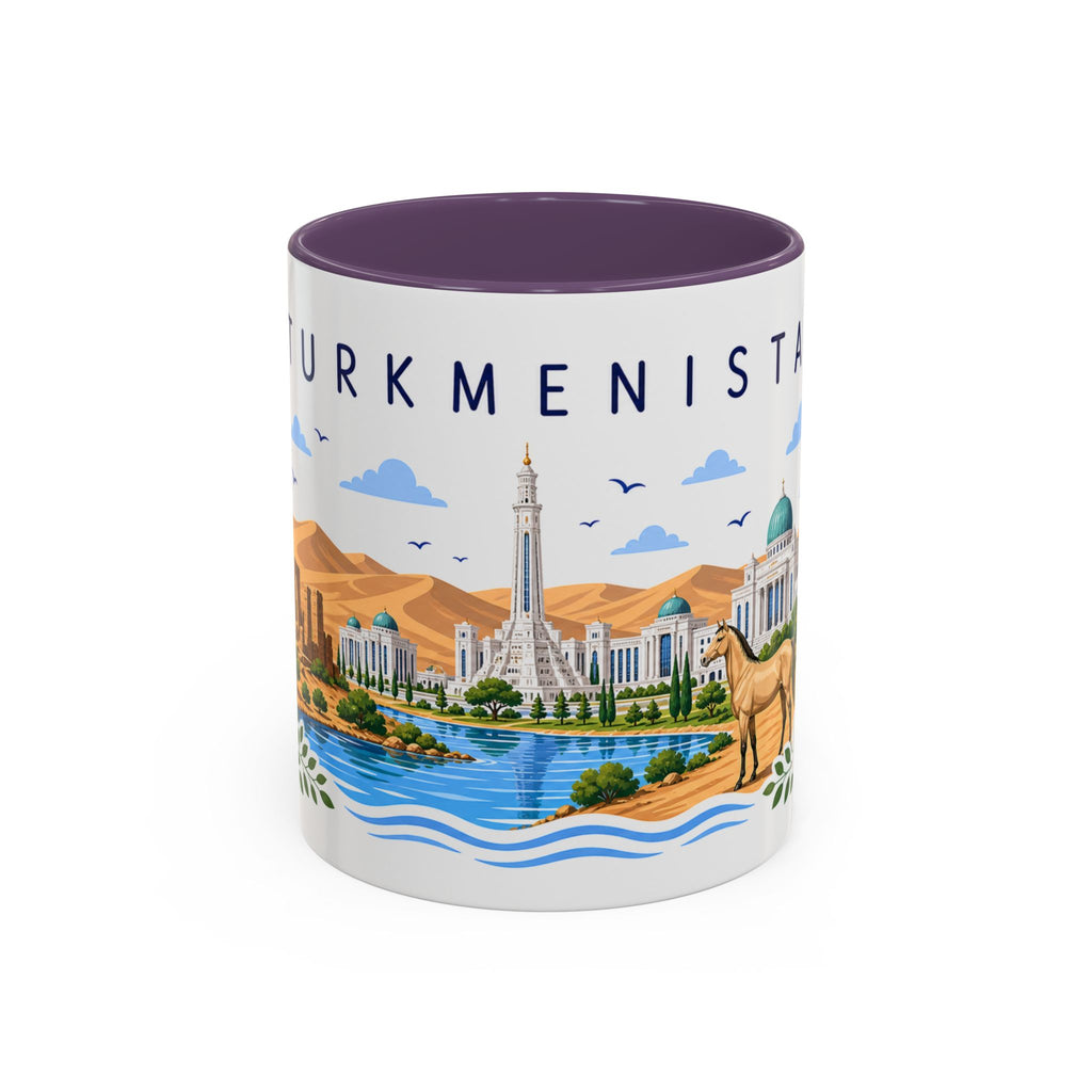 Turkmenistan Coffee Mug | Travel Souvenir Accent Mug | Place Gift Ceramic Cup 11oz 15oz
