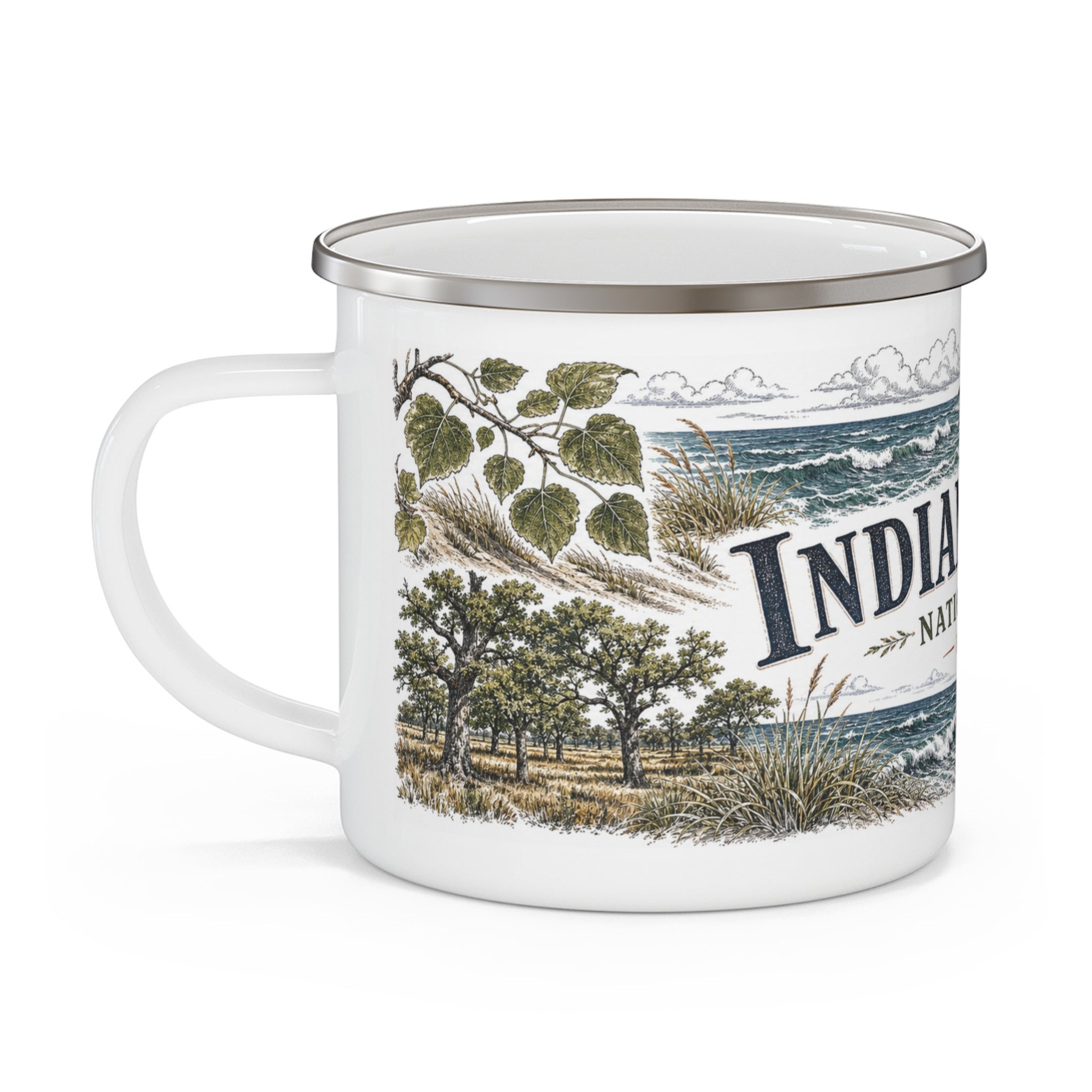 Indiana Dunes National Park Vintage Enamel Camping Mug | 12oz National Park Hiking Gift
