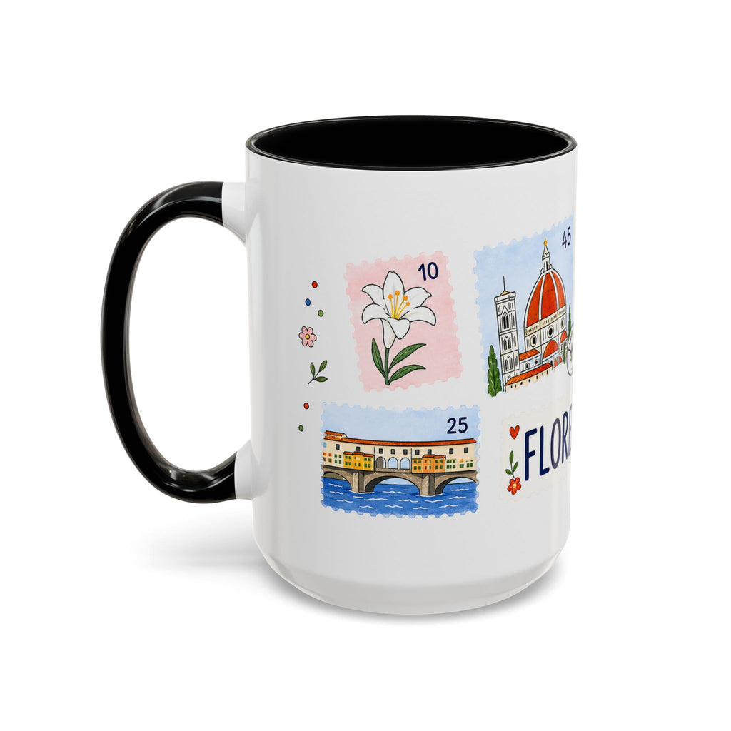 Florence Coffee Mug | Postage Stamp Collage Mug | Travel Souvenir Accent Cup 11oz 15oz