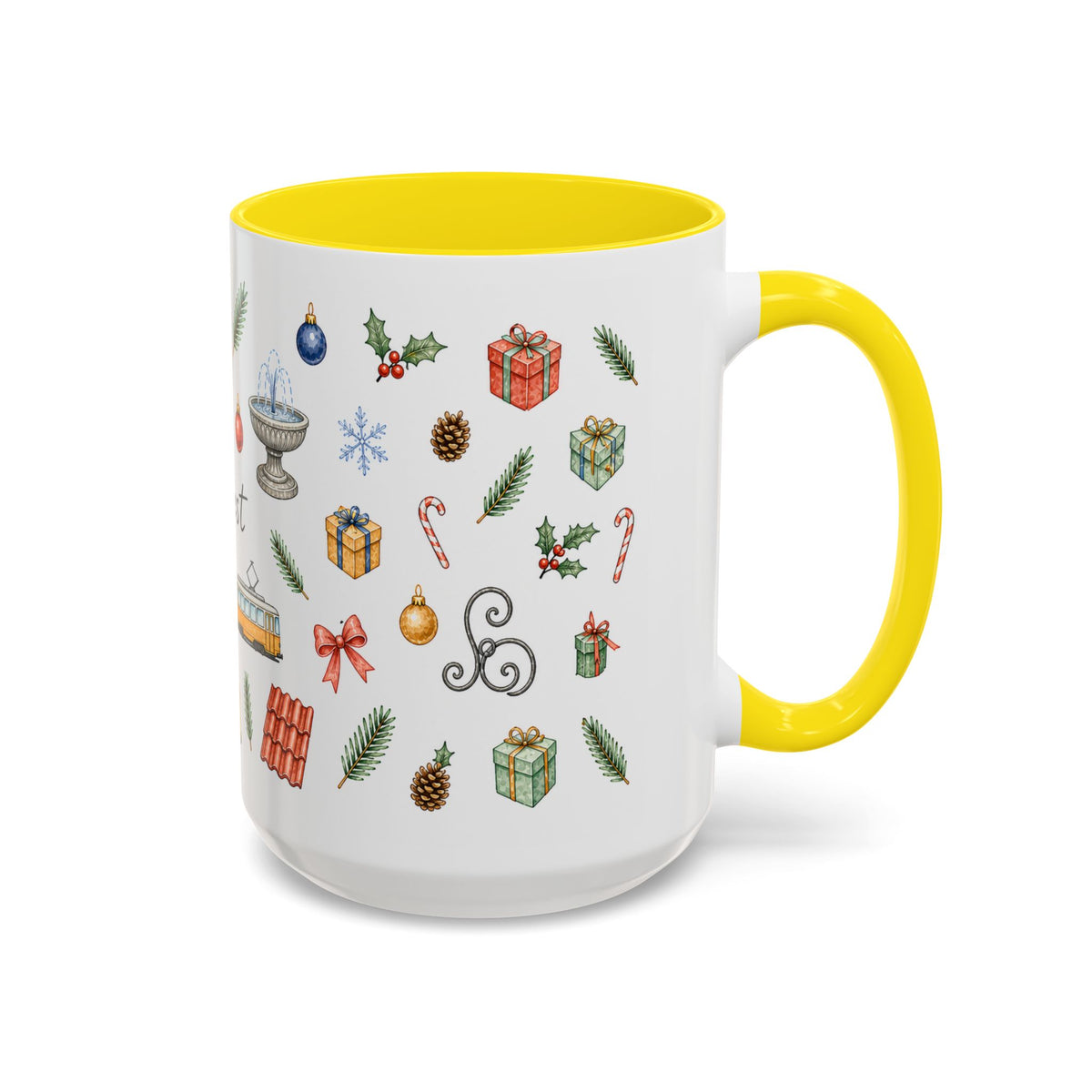 Budapest Christmas Mug | Watercolor City Souvenir | Ceramic Coffee Cup (11oz 15oz)