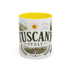 Tuscany Coffee Mug | Travel Destination Souvenir Gift | Accent Color Ceramic 11oz 15oz