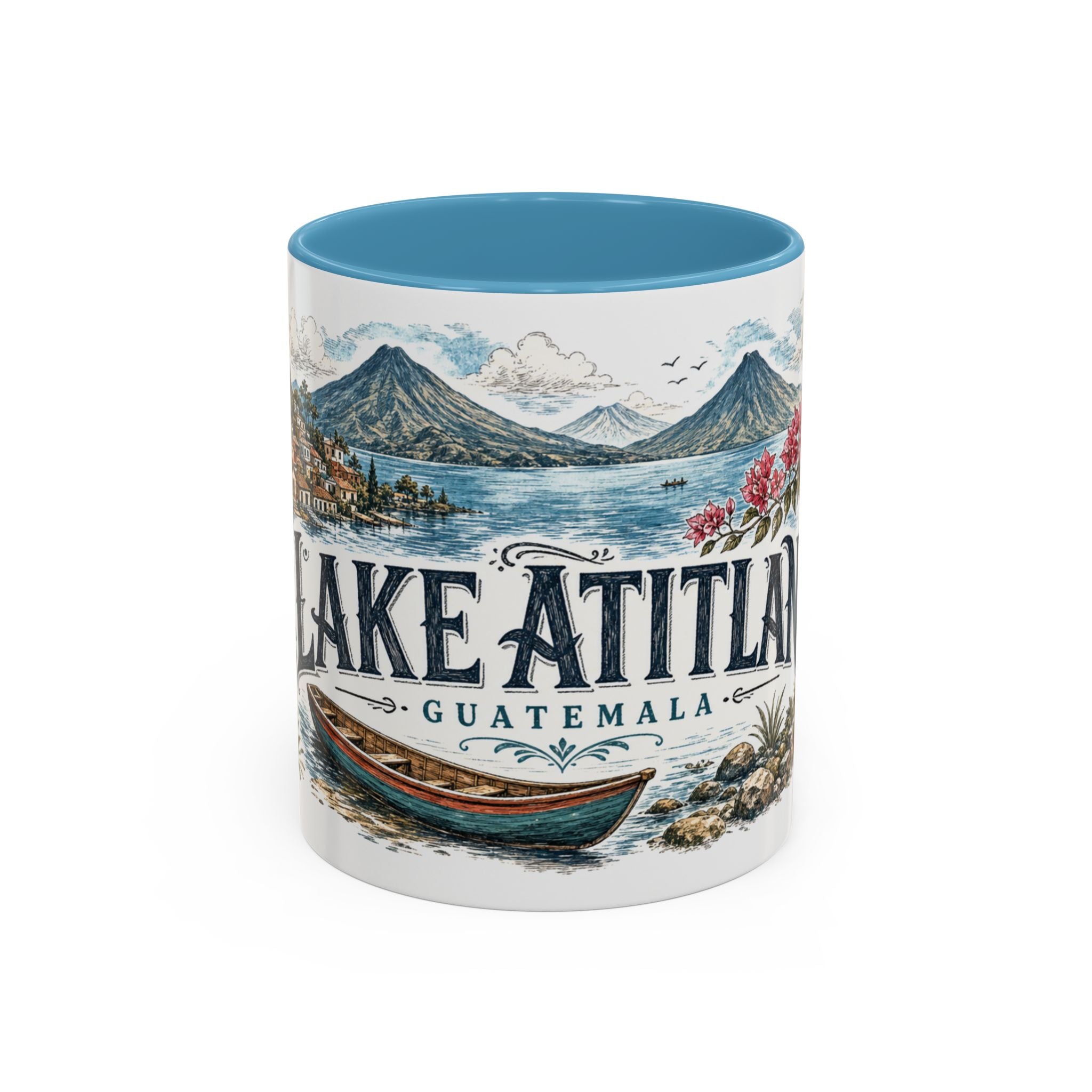 Lake Atitlan Mug, Guatemala Travel Souvenir, Bucket List Gift, Accent Ceramic Coffee Mug 11oz 15oz