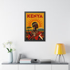 Kenya Culture Kenya Framed Poster | Vintage Travel Wall Art | Black Walnut White Frame | 16x24 20x30