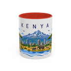 Kenya Coffee Mug | Travel Souvenir Accent Mug | Place Gift Ceramic Cup 11oz 15oz
