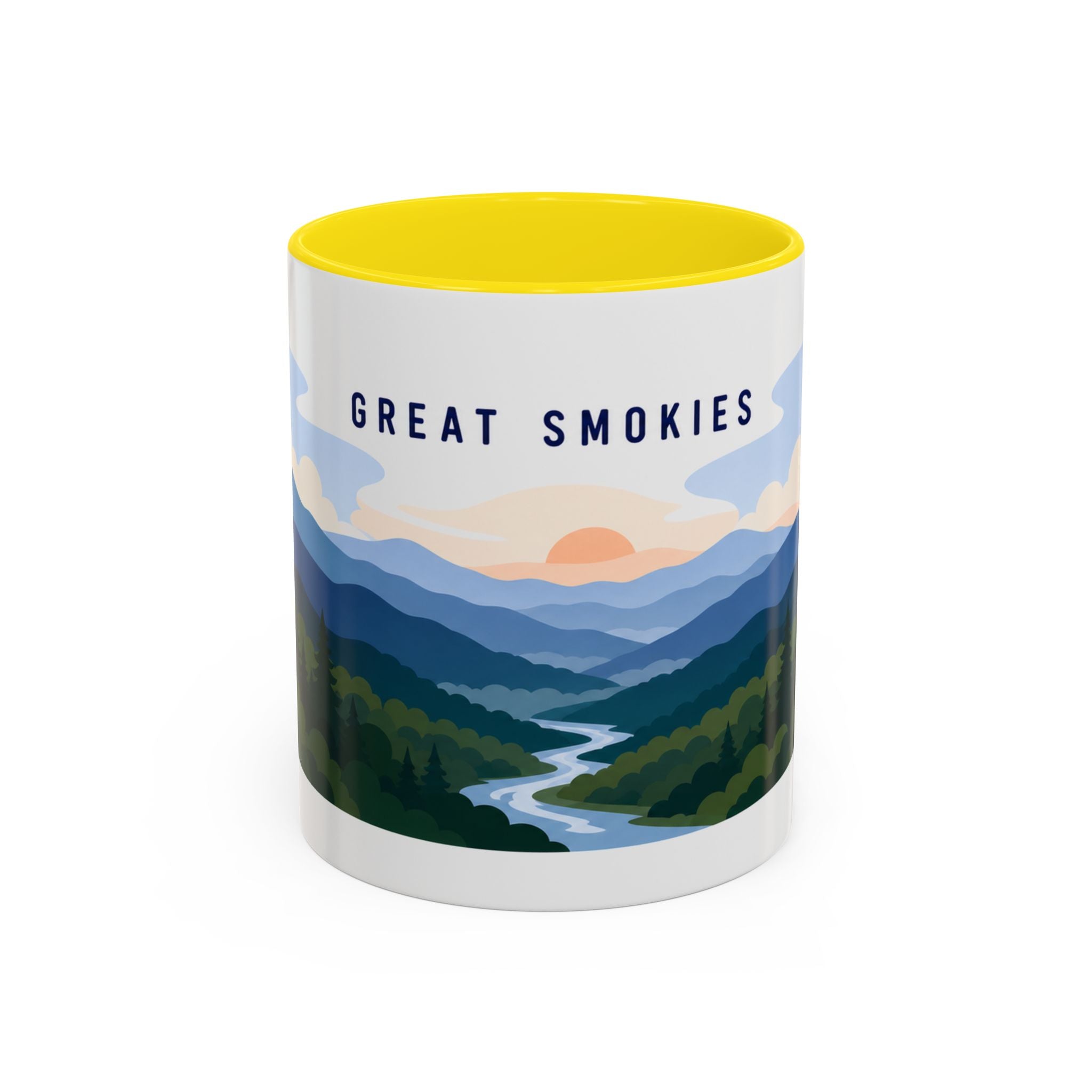Great Smoky Mountains National Park Coffee Mug | Solid Color Block Park Souvenir | 11oz 15oz Accent Mug
