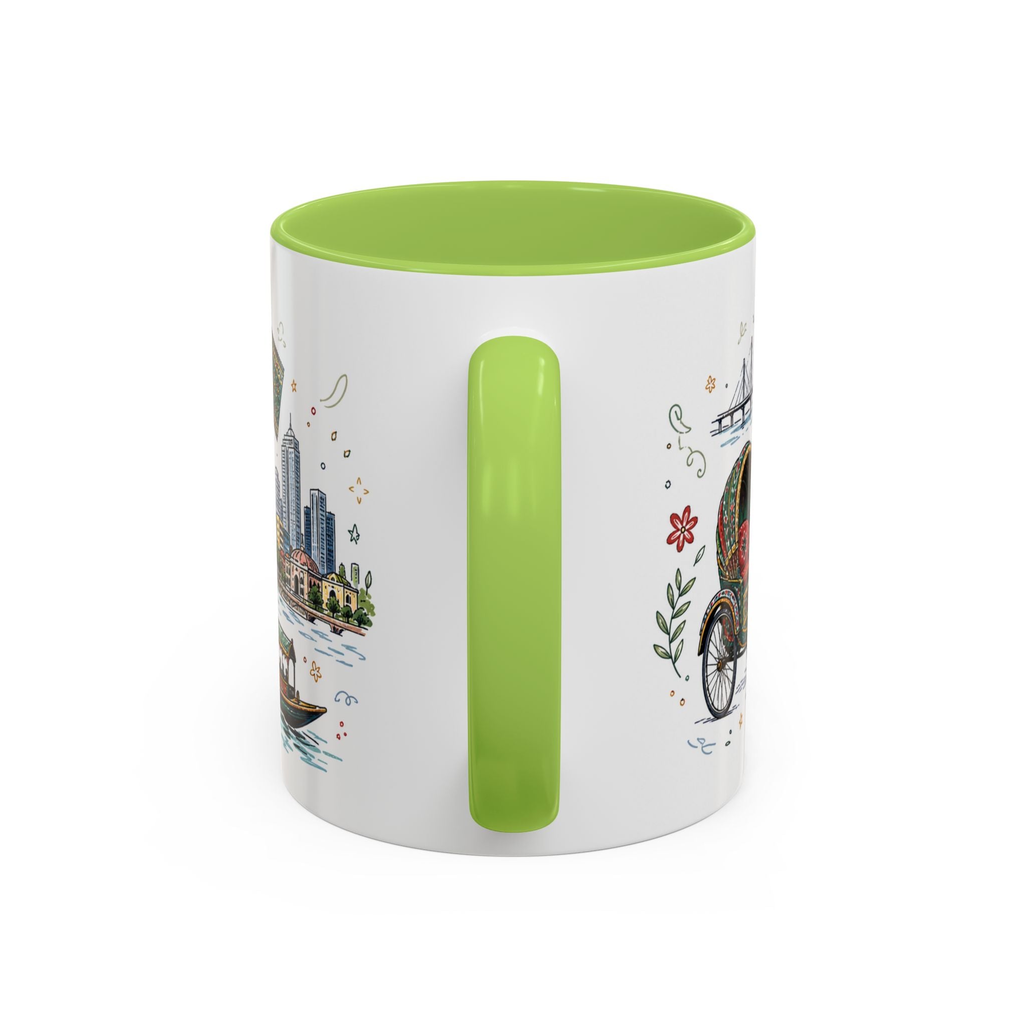 Dhaka Coffee Mug | Bangladesh Souvenir Travel Gift | Accent Color Ceramic 11oz 15oz