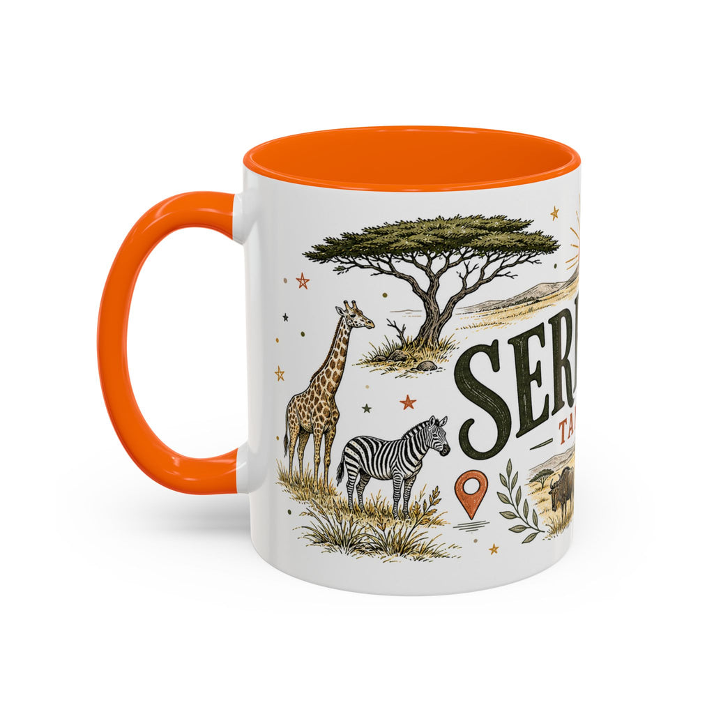 Serengeti Coffee Mug | Travel Destination Souvenir Gift | Accent Color Ceramic 11oz 15oz