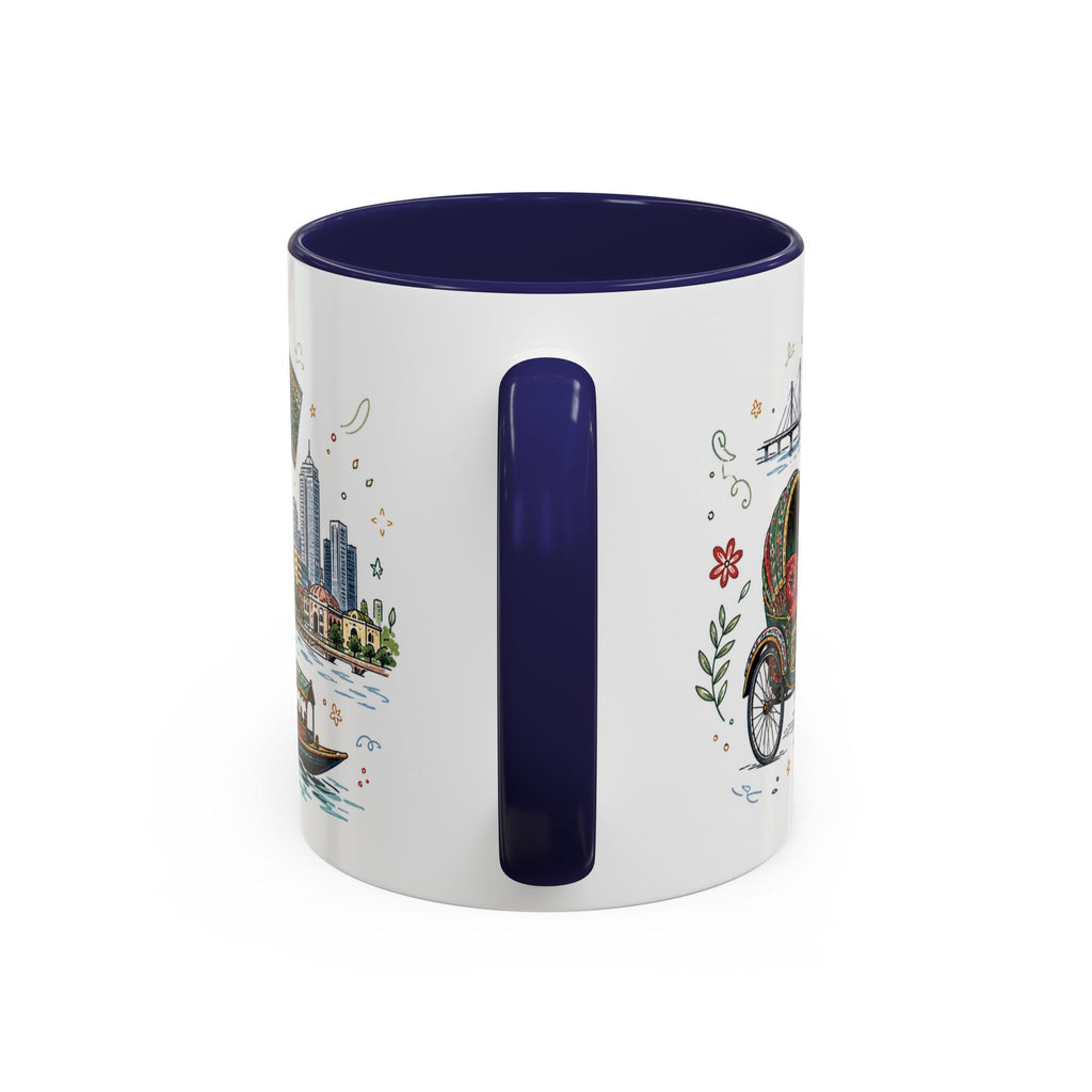 Dhaka Coffee Mug | Bangladesh Souvenir Travel Gift | Accent Color Ceramic 11oz 15oz