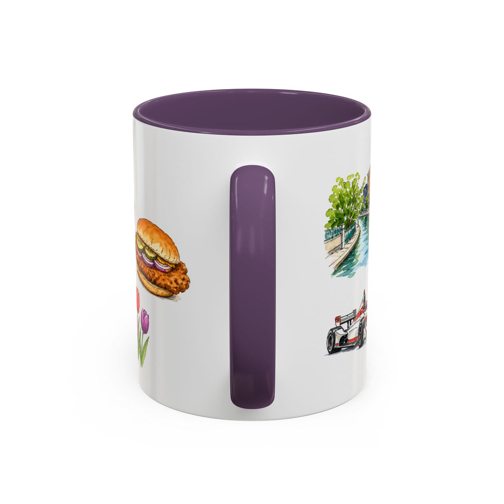 Indianapolis Illustrated Travel Mug | City Souvenir Accent Coffee Mug | 11oz 15oz Ceramic Cup