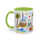Barcelona Travel Mug | European City Souvenir Accent Coffee Mug | 11oz 15oz Ceramic Cup