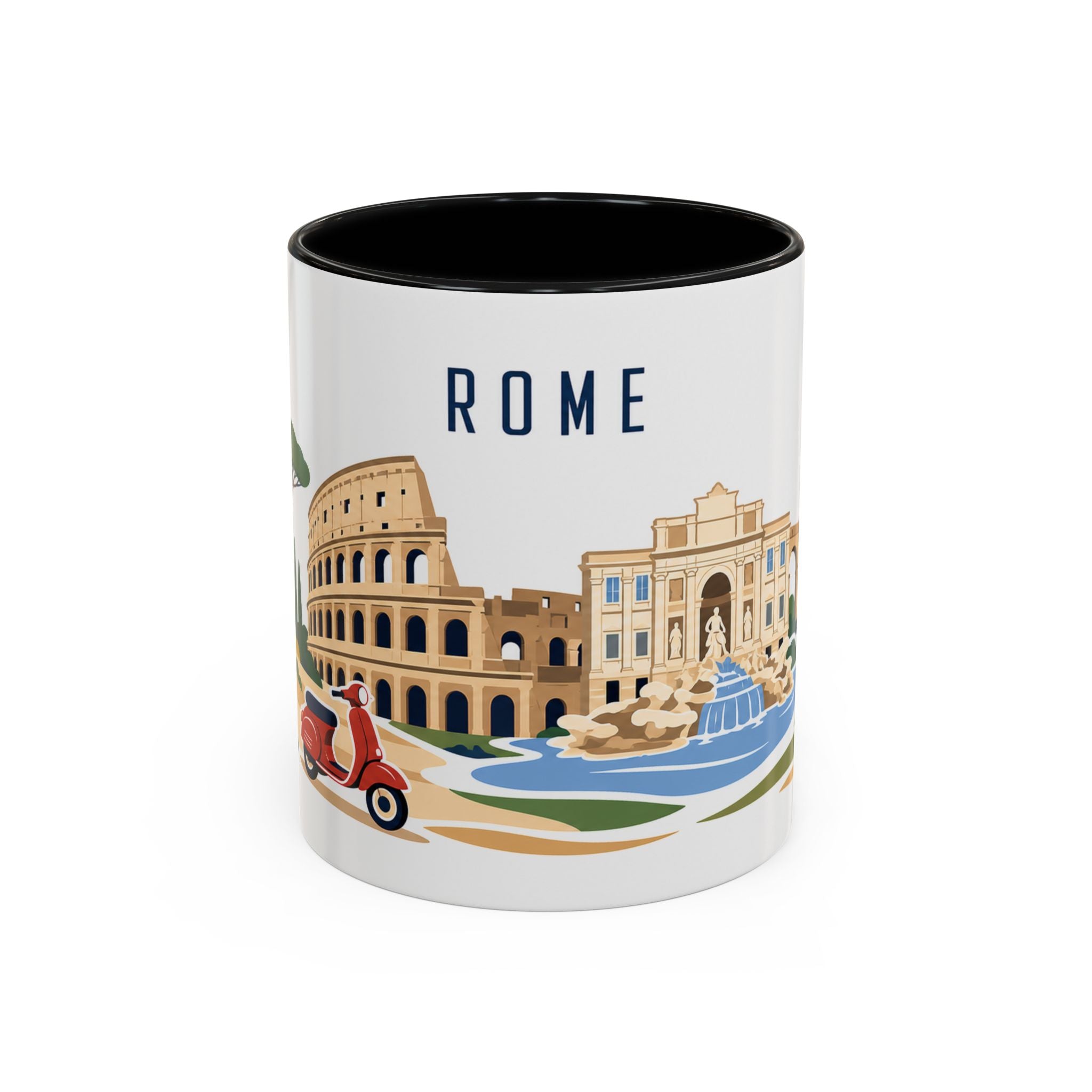 Rome Coffee Mug | Italy Travel Souvenir | Porcelain Decal City Gift | 11oz 15oz Accent Mug