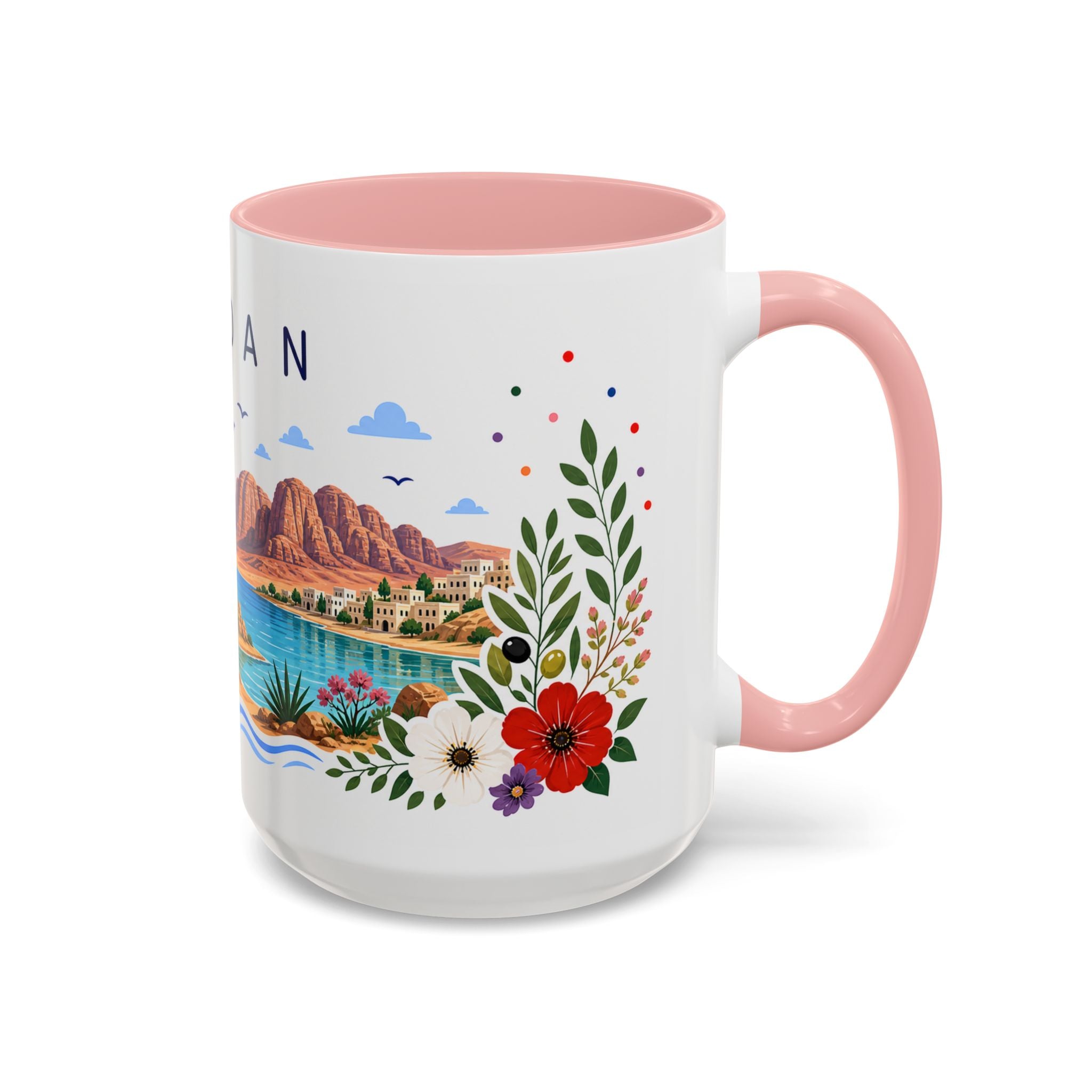 Jordan Coffee Mug | Travel Souvenir Accent Mug | Place Gift Ceramic Cup 11oz 15oz