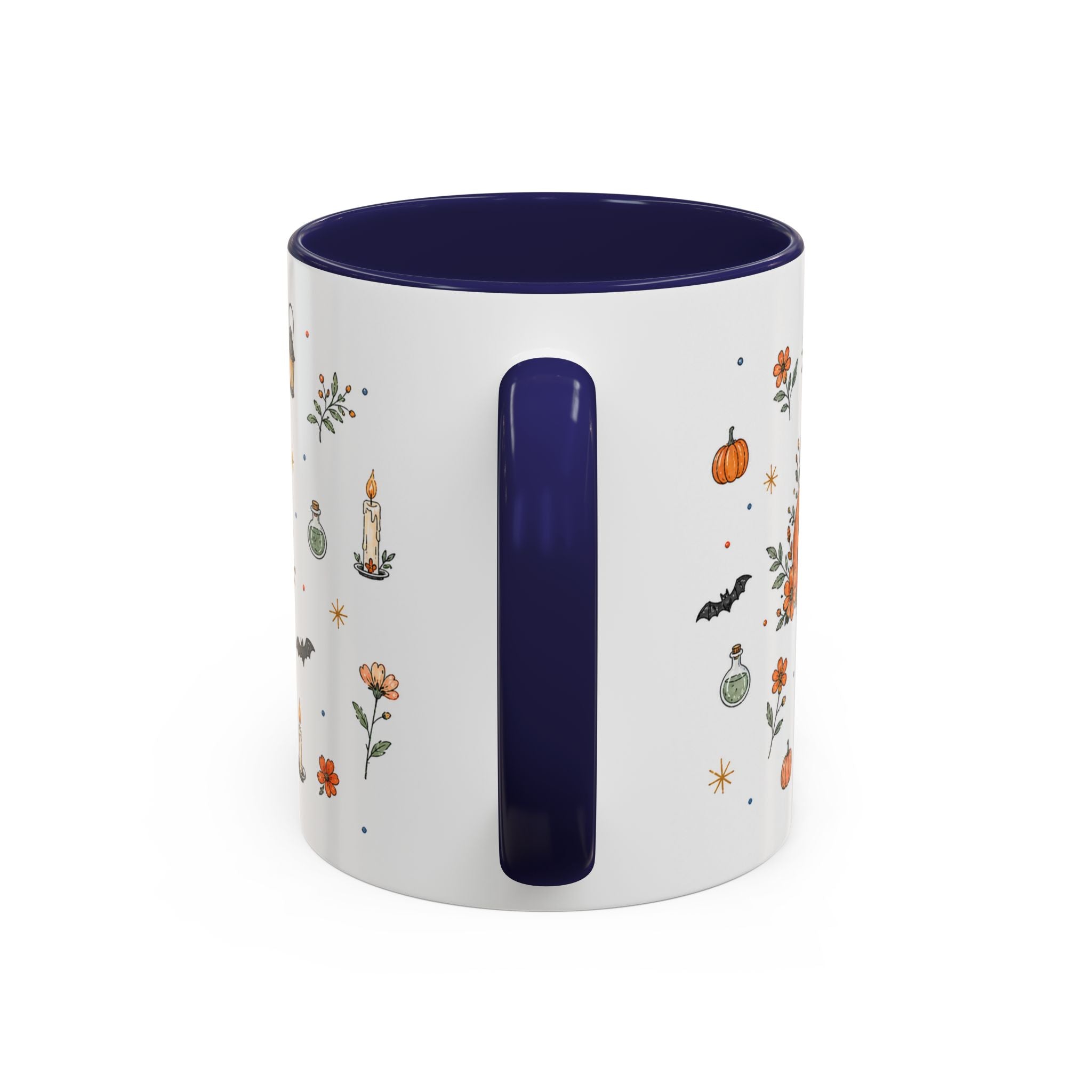 Black Cat Halloween Mug | Pumpkin Moon Watercolor Gift | Spooky Accent Cup 11oz 15oz