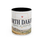 North Dakota State Map Mug | Prairie Rose Botanical Accent Coffee Cup
