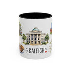 Raleigh Illustrated Travel Mug | City Souvenir Accent Coffee Mug | 11oz 15oz Ceramic Cup