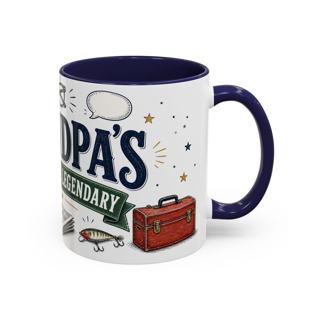 Grandpa's Jokes Are Legendary Coffee Mug | Funny Gift From Grandkids | Accent Ceramic 11oz 15oz