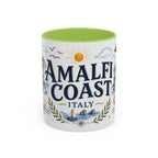 Amalfi Coast Coffee Mug | Travel Destination Souvenir Gift | Accent Color Ceramic 11oz 15oz