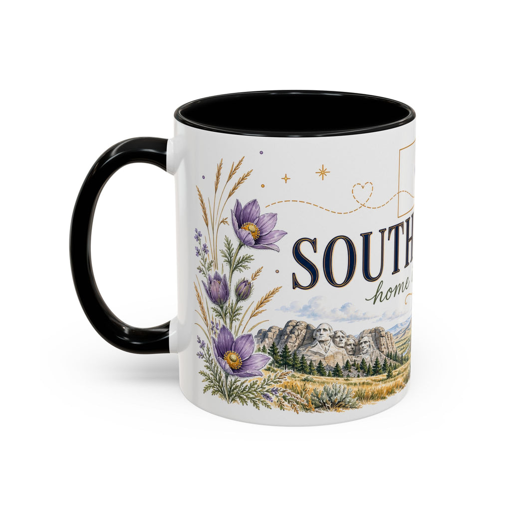 South Dakota State Map Mug | Botanical Accents, Homesick Gift (11oz or 15oz)