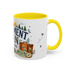 Retirement Plan Coffee And Adventures Mug | Travel Retirement Gift | Accent Color Ceramic 11oz 15oz