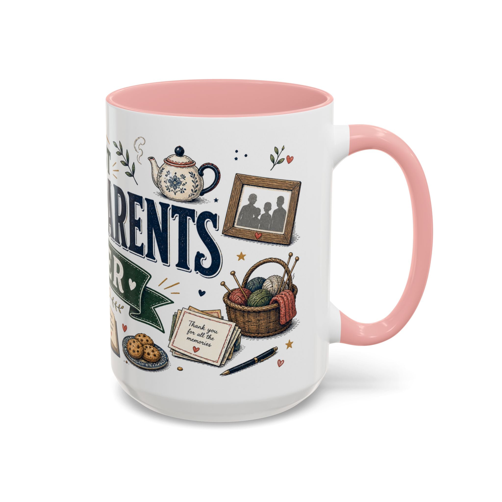 Best Grandparents Ever Coffee Mug | Gift From Grandkids | Accent Color Ceramic 11oz 15oz