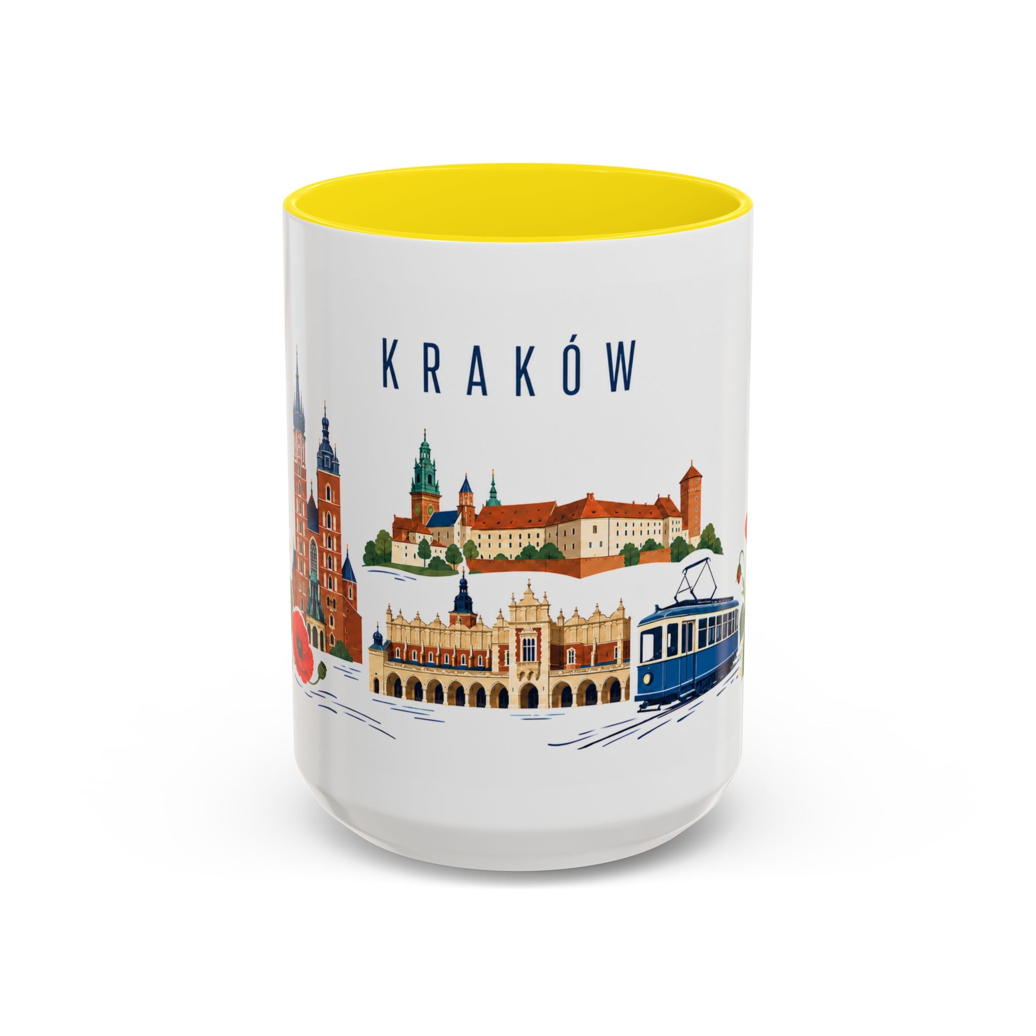 Kraków Coffee Mug | Poland Travel Souvenir | Porcelain Decal City Gift | 11oz 15oz Accent Mug