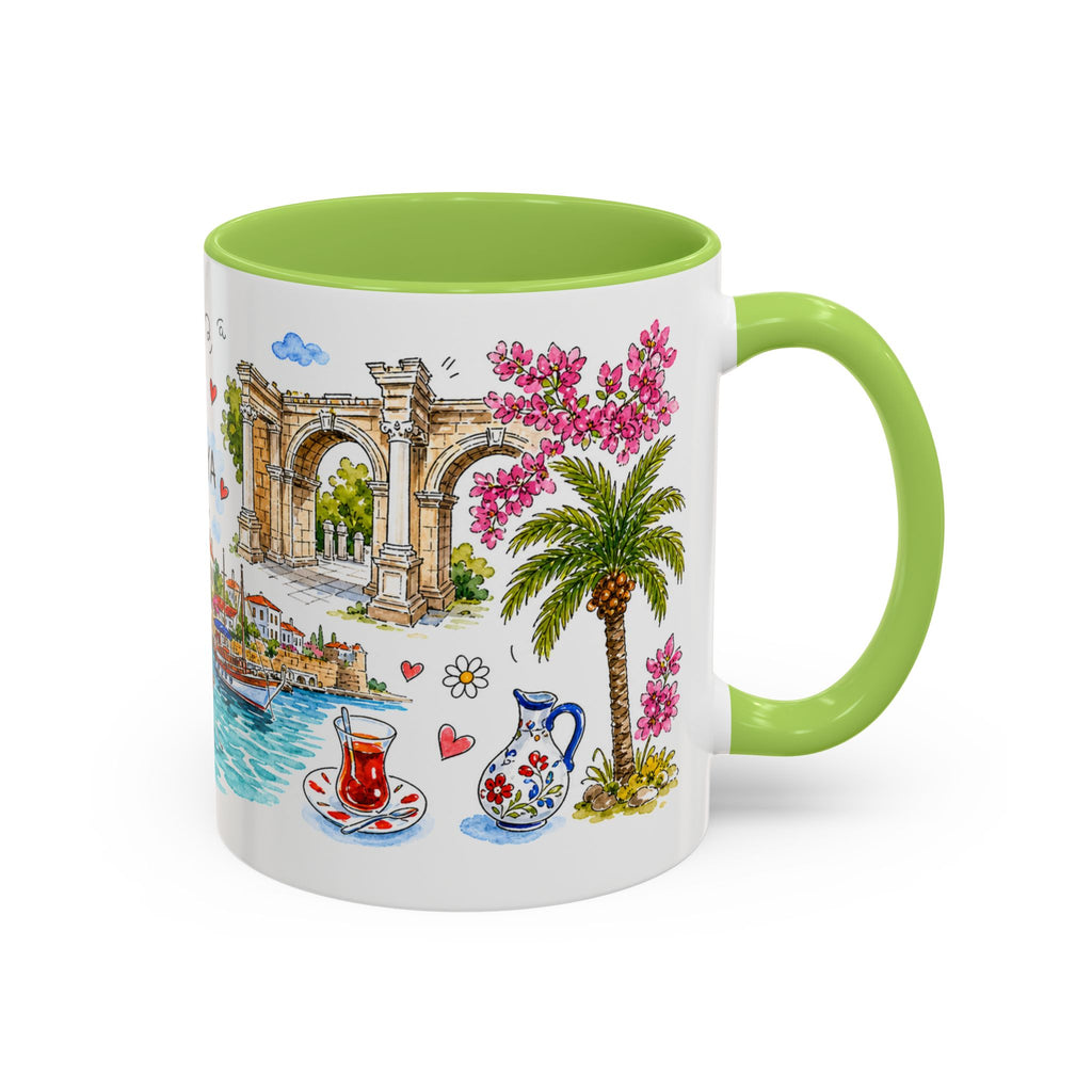 Antalya Travel Mug | European City Souvenir Accent Coffee Mug | 11oz 15oz Ceramic Cup