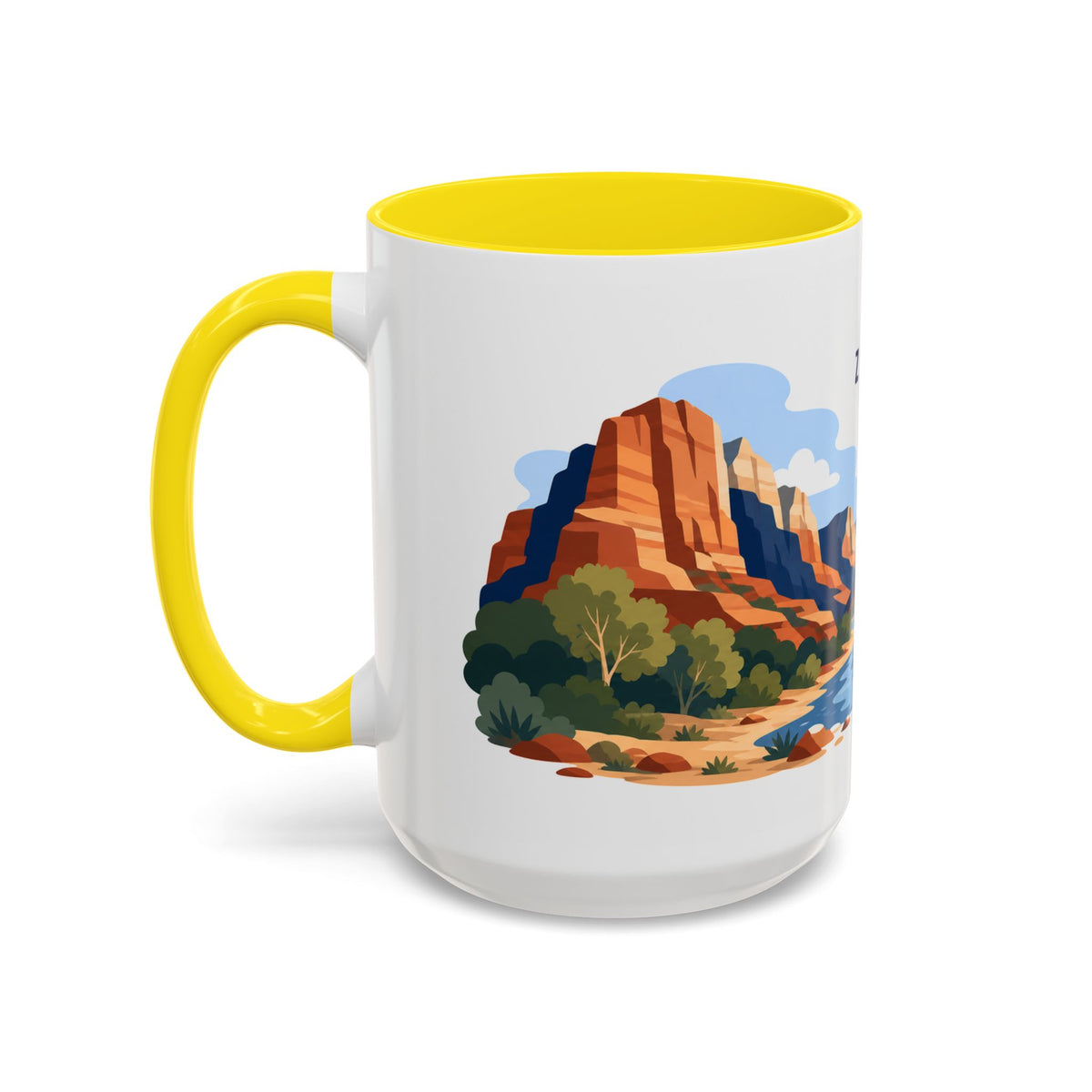Zion National Park Coffee Mug | Solid Color Block Park Souvenir | 11oz 15oz Accent Mug