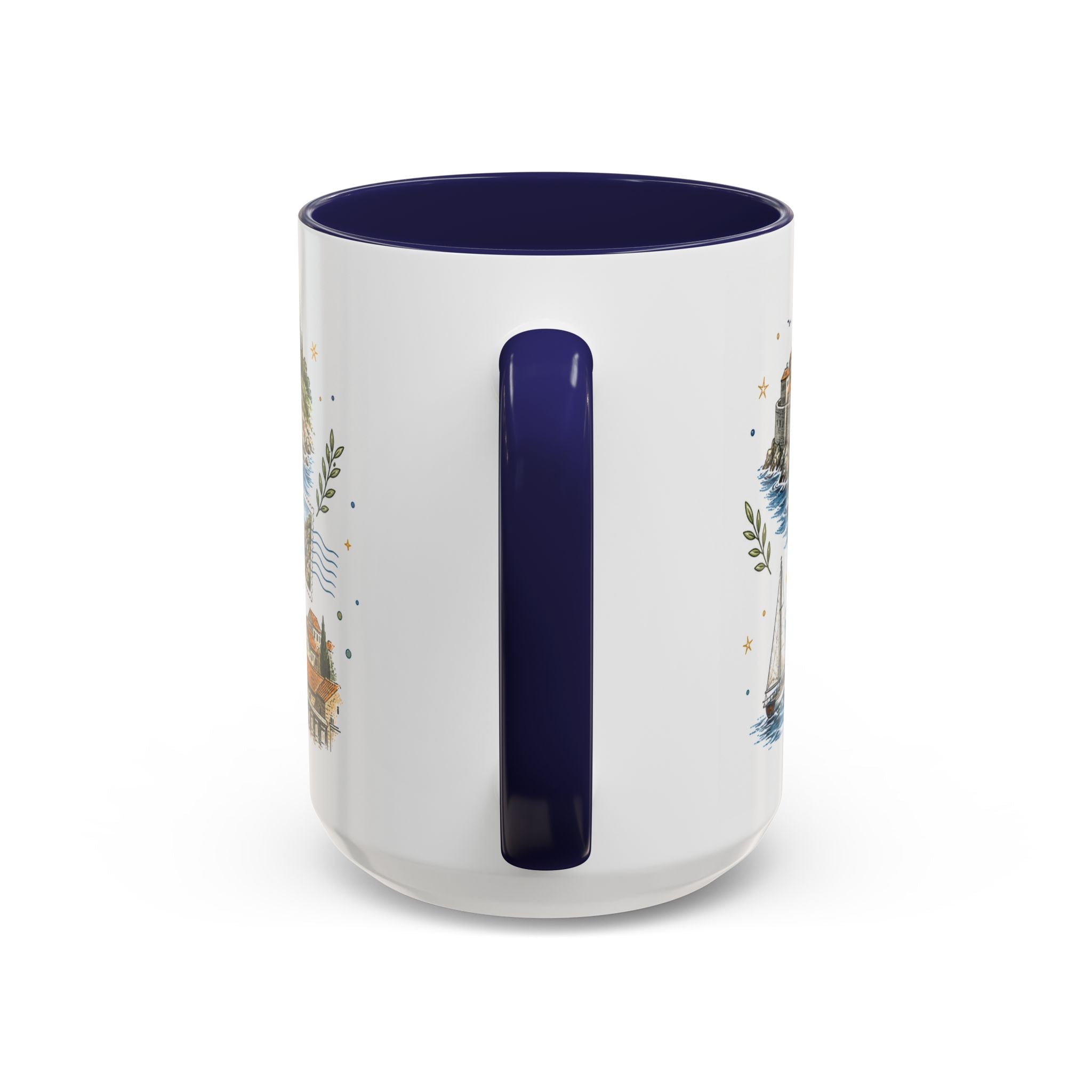 Dubrovnik Coast Coffee Mug | Travel Destination Souvenir Gift | Accent Color Ceramic 11oz 15oz
