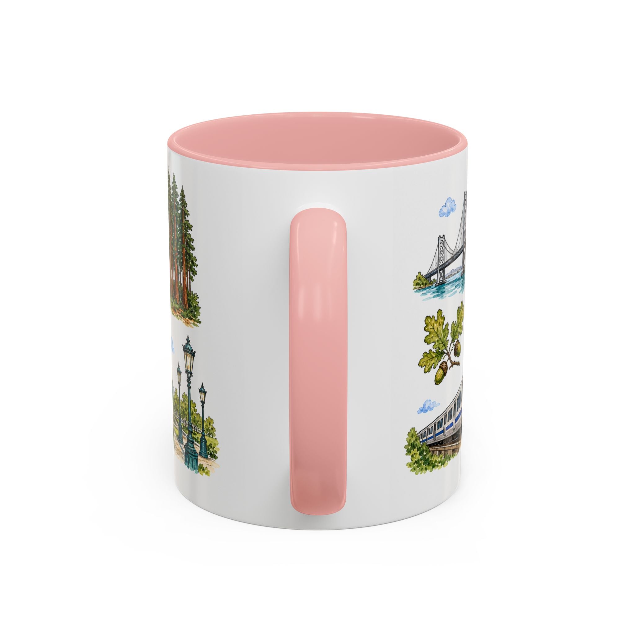 Oakland Illustrated Travel Mug | City Souvenir Accent Coffee Mug | 11oz 15oz Ceramic Cup