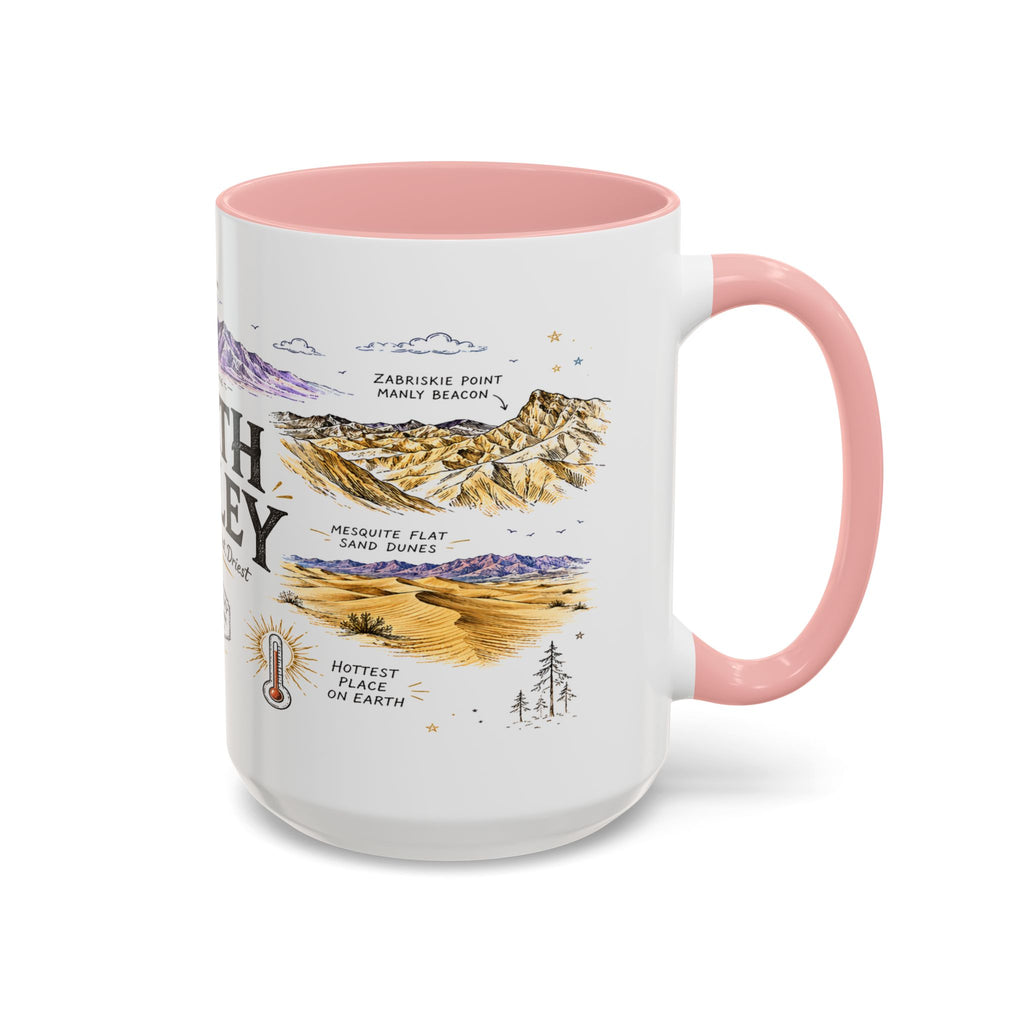 Death Valley National Park Coffee Mug | California Desert Hiking Camping Gift | Accent Color Ceramic 11oz 15oz
