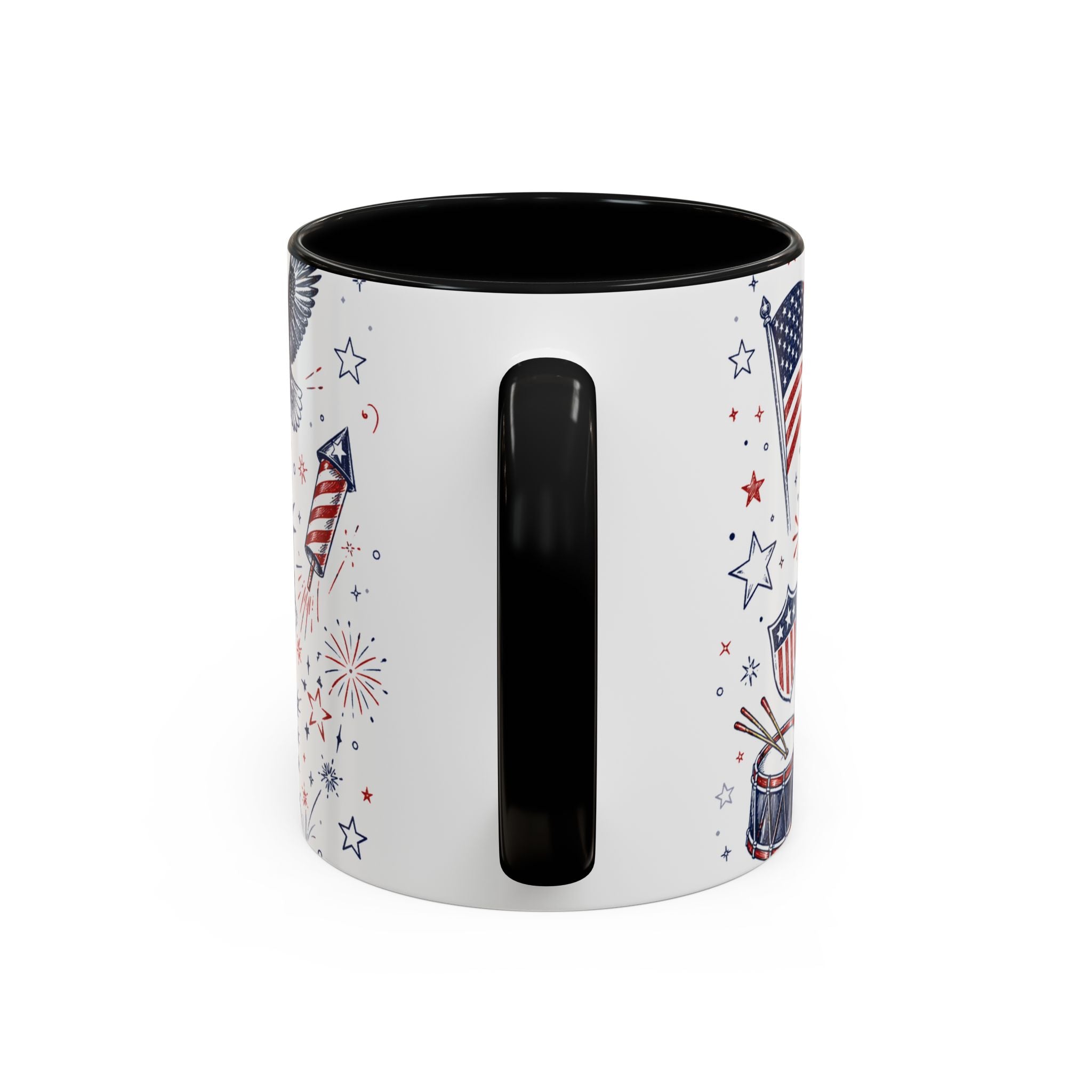 Land of the Free Coffee Mug | Home of the Brave 4th of July Gift | Accent Color Ceramic 11oz 15oz
