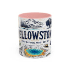 Yellowstone National Park Coffee Mug | Hiking Camping Nature Gift | Accent Color Ceramic 11oz 15oz