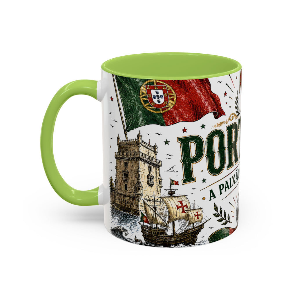Portugal Soccer Coffee Mug | World Cup Fan Gift | Accent Color Ceramic 11oz 15oz Match Day Cup