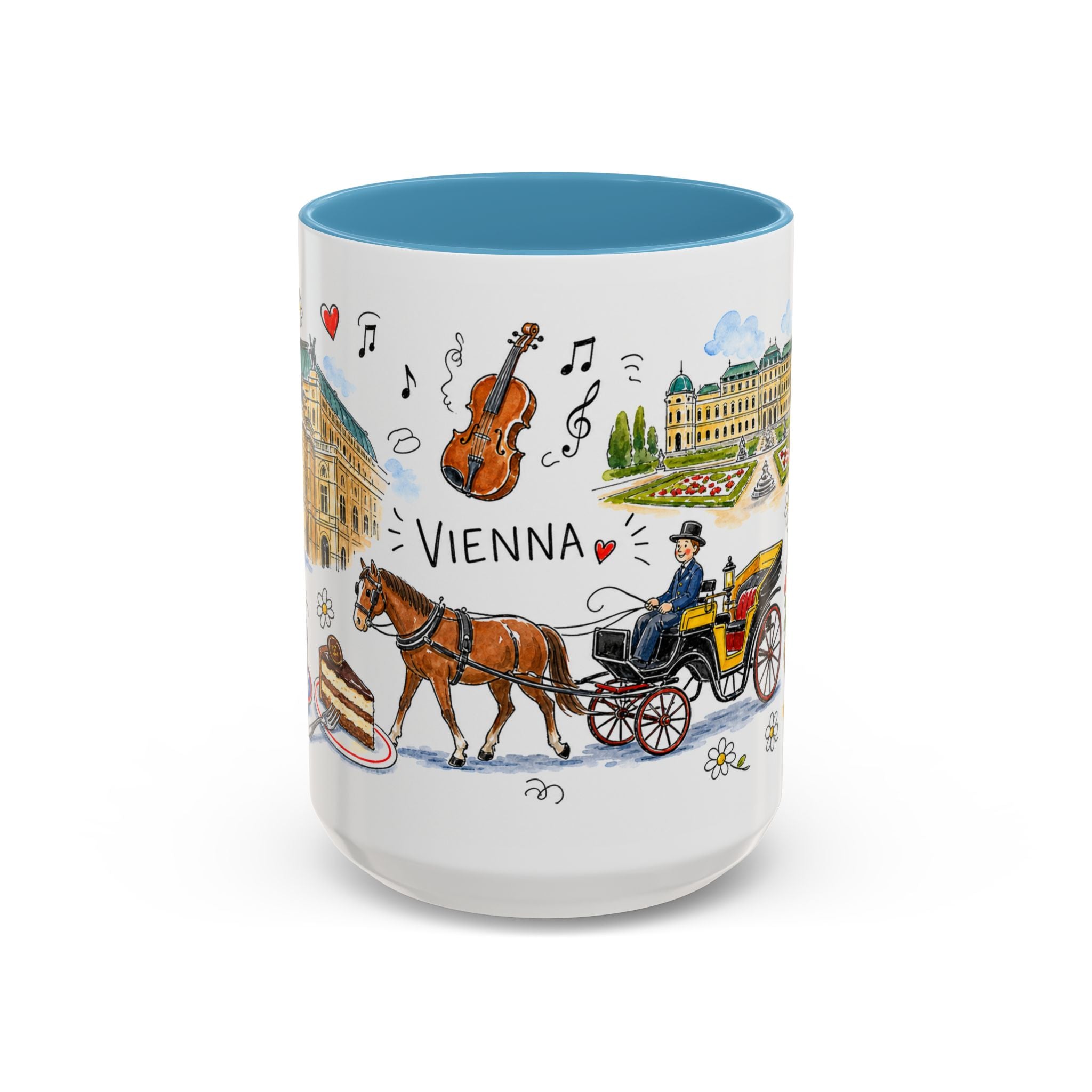 Vienna Travel Mug | European City Souvenir Accent Coffee Mug | 11oz 15oz Ceramic Cup