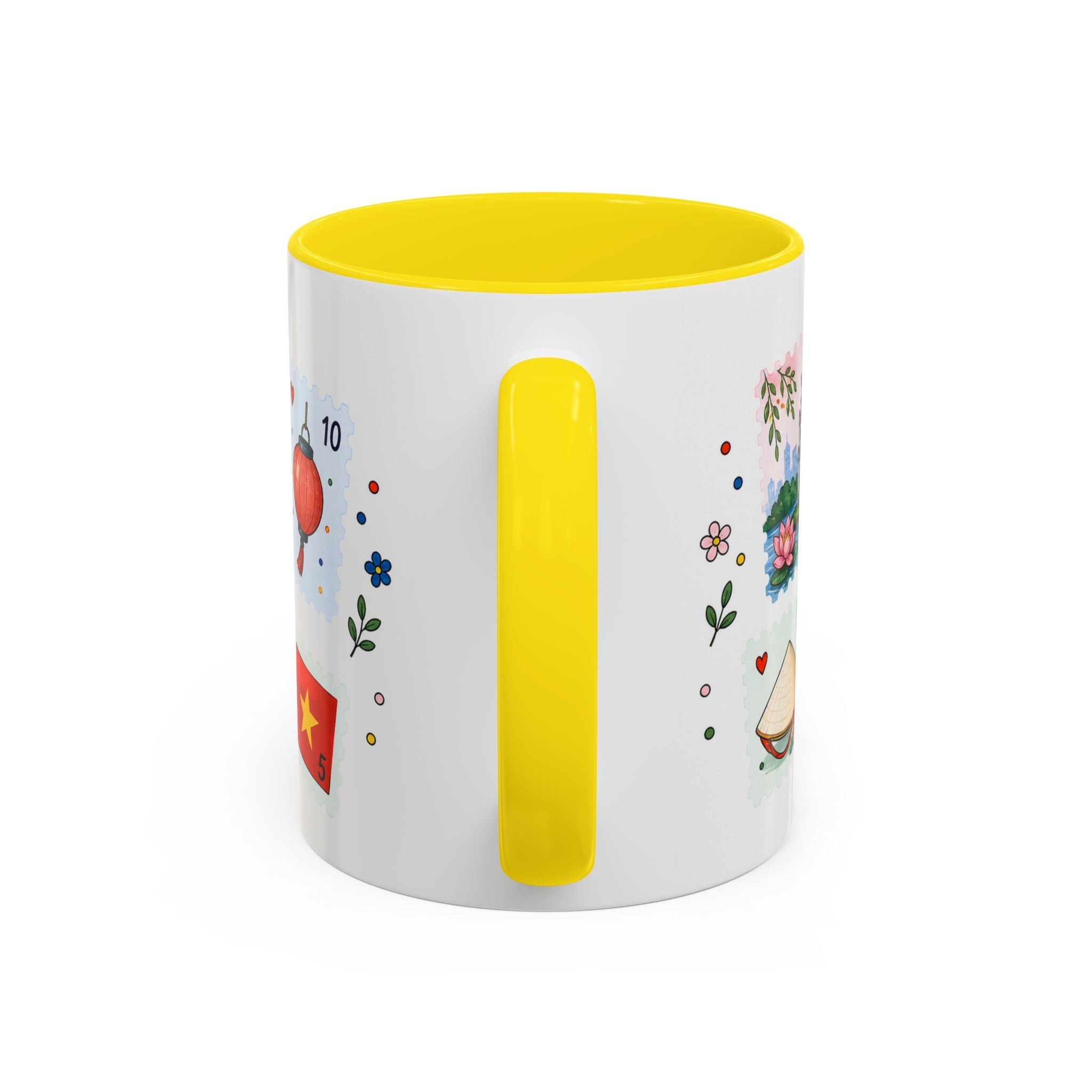 Hanoi Coffee Mug | Postage Stamp Collage Mug | Travel Souvenir Accent Cup 11oz 15oz