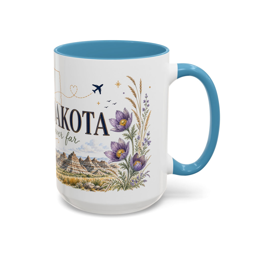 South Dakota State Map Mug | Botanical Accents, Homesick Gift (11oz or 15oz)