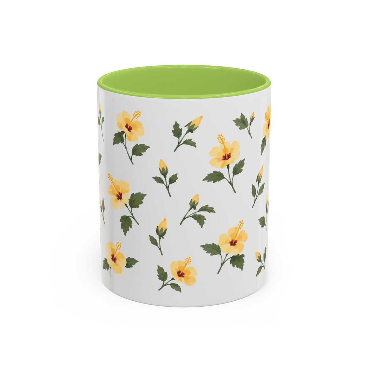 Hawaii Yellow hibiscus Mug, State Flower Floral Coffee Cup, 11oz Botanical Gift