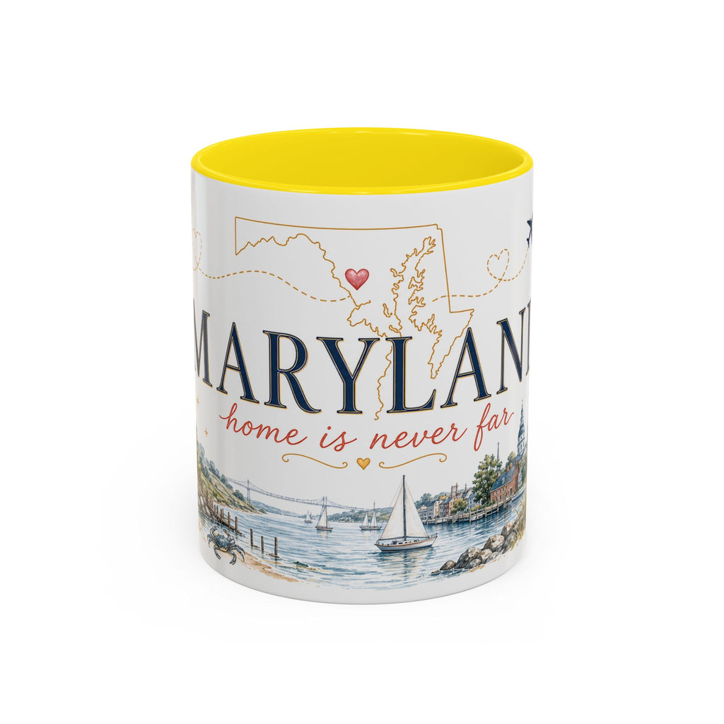 Maryland State Map Mug | Homesick Gift, Long Distance Friendship Coffee Cup (11oz 15oz)