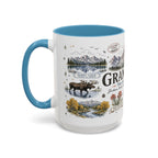 Grand Teton Coffee Mug | National Park Hiking Wyoming Gift | Accent Color Ceramic 11oz 15oz