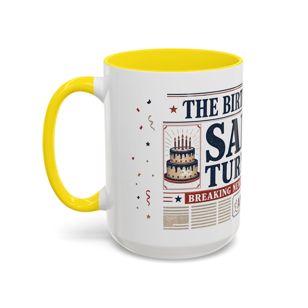 Birthday Newspaper Mug | Custom Name Age Date Gift | The Birthday Times Coffee Cup 11oz 15oz
